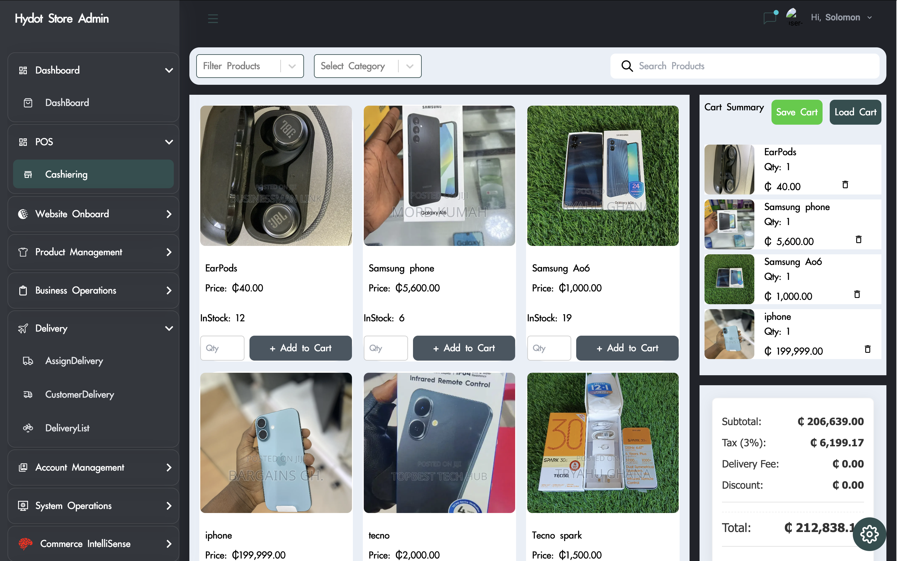 POS platform interface